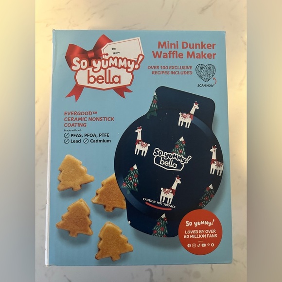 So Yummy by bella Mini Waffle Maker Llama Nonstick Aluminum Limited Edition- NWT - Picture 5 of 7